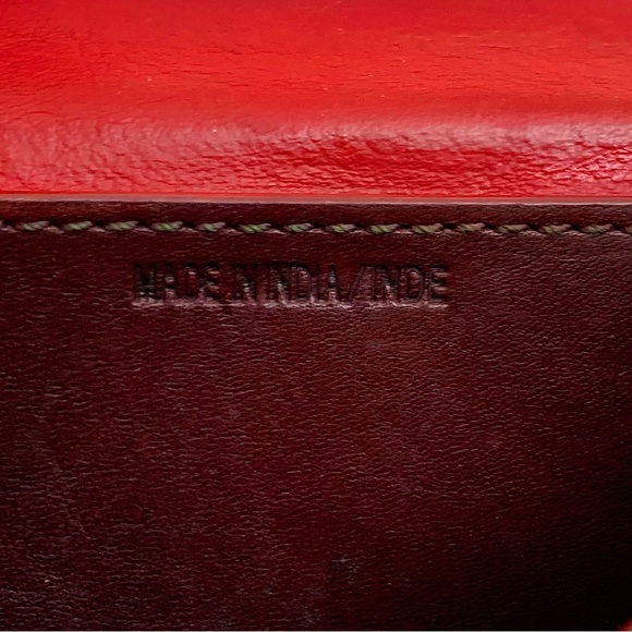 VTG Coach Red Leather Coin Pouch Geometric Envelope Expandable RESTORED 90s Y2K - Picture 12 of 16